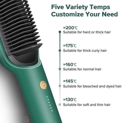 Fh 909 Electric Corded Straightener Brush Your Simple Hair Make Stylist - Multicolor