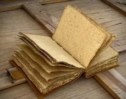 Vintage Leather Journal – Handmade Deckle Edge Paper Notebook (7x5 inch, 144 Pages) | Grimoire / Book of Shadows