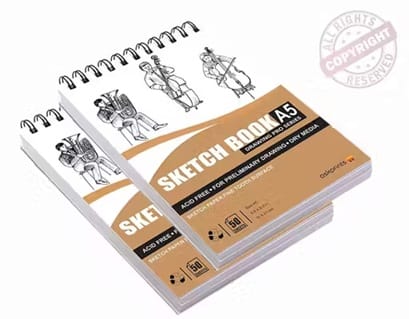 A5 Sketchbook Set of 2 – Spiral Bound Drawing Pad (50 Sheets Each) | Acid-Free Paper for Sketching & Doodling