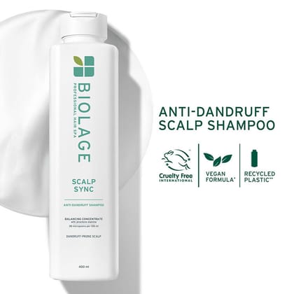 Biolage Scalp Sync Anti-Dandruff Shampoo, Removes Visible Flakes After 1st Wash (400ml)