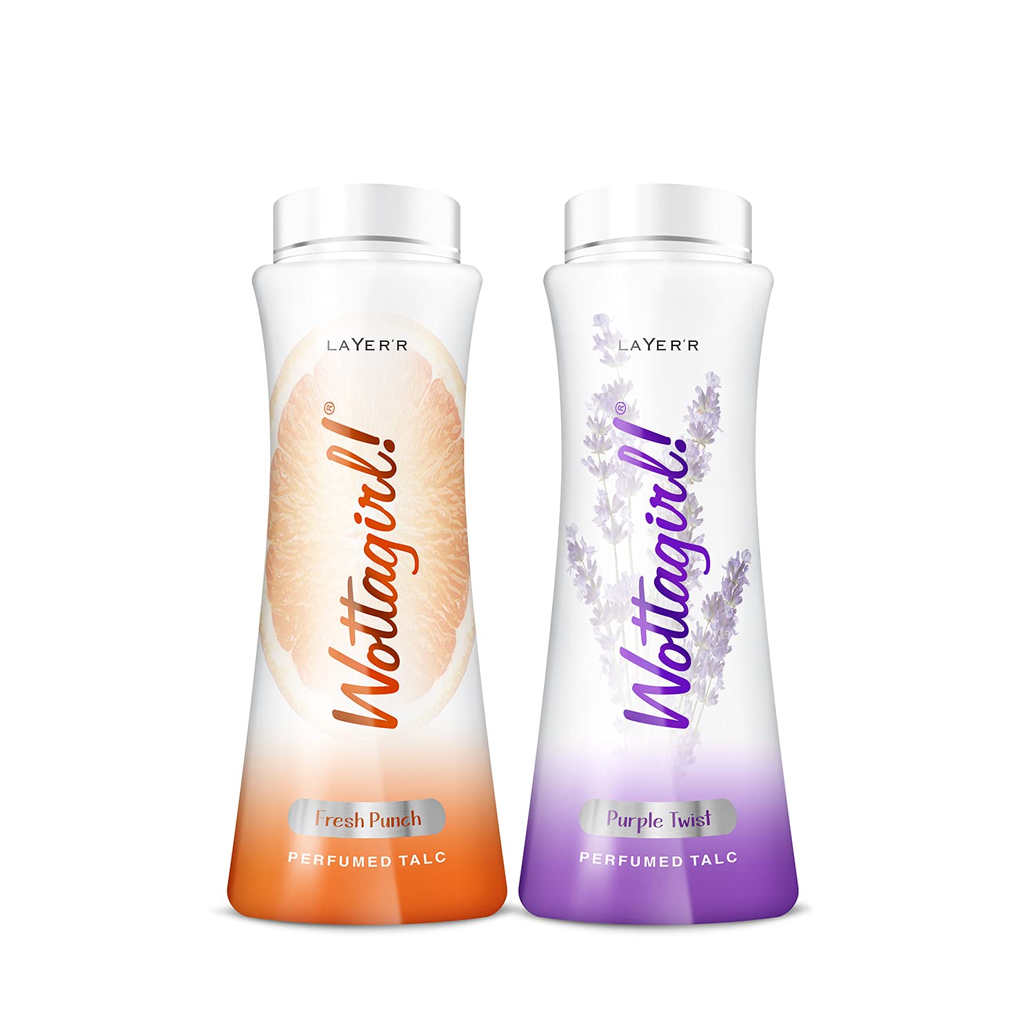 Layer'r Wottagirl Fresh Punch | Purple Twist Perfumed Talc for women,100g combo | Pack of 2