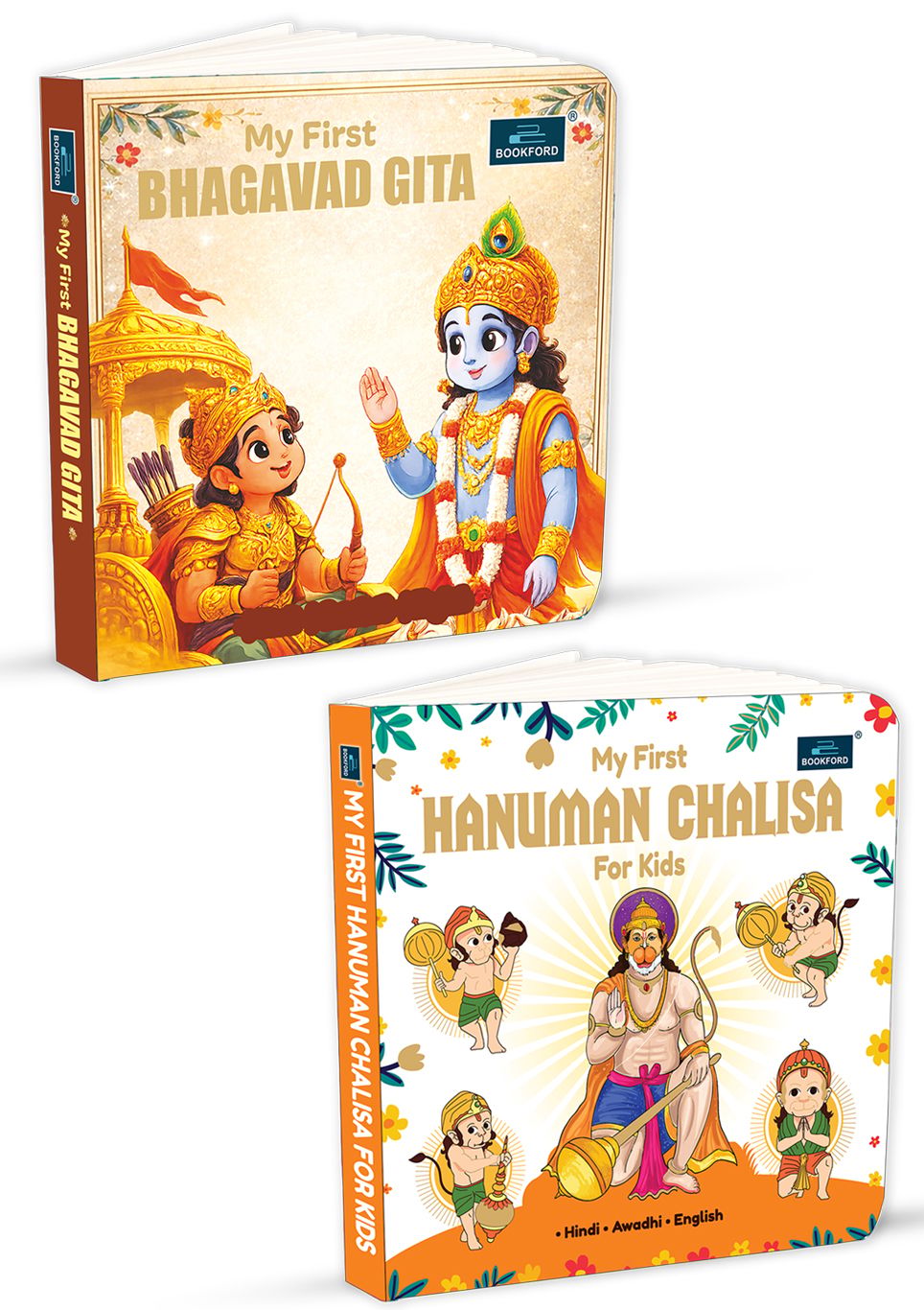 My First Bhagavad Gita and Hanuman Chalisa Mythology Board Book for Kids and Childrens | Language Sanskrit, Hindi and English - Age 3+ Years