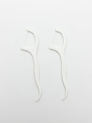 3-in-1 Dental Floss Picks & Toothpicks Set – Teeth Cleaning Tools for Fresh Breath & Healthy Gums, 50 Count (White) 