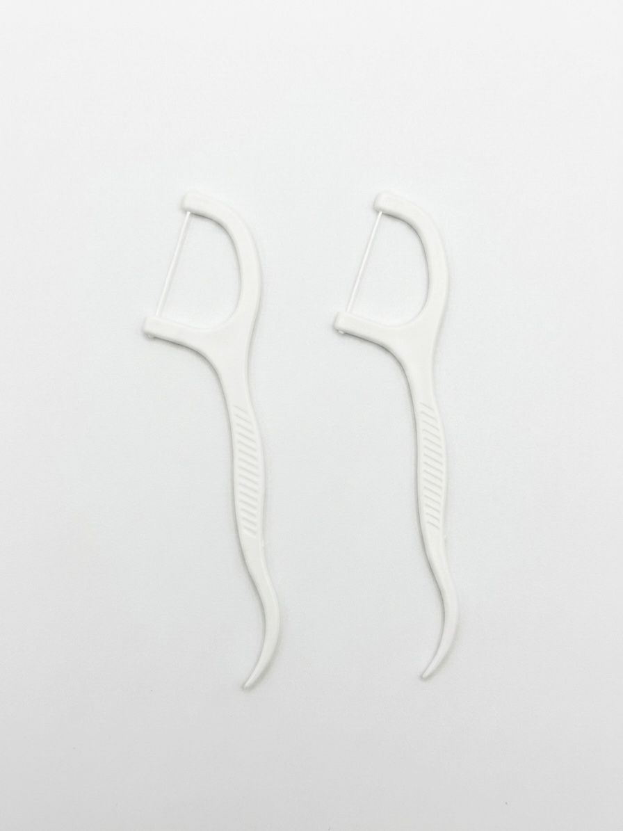 3-in-1 Dental Floss Picks & Toothpicks Set – Teeth Cleaning Tools for Fresh Breath & Healthy Gums, 50 Count (White) 