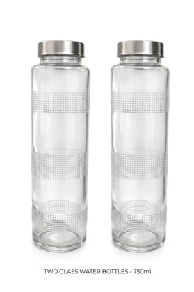 Glass Dotted Bottle 750ML SET OF 2