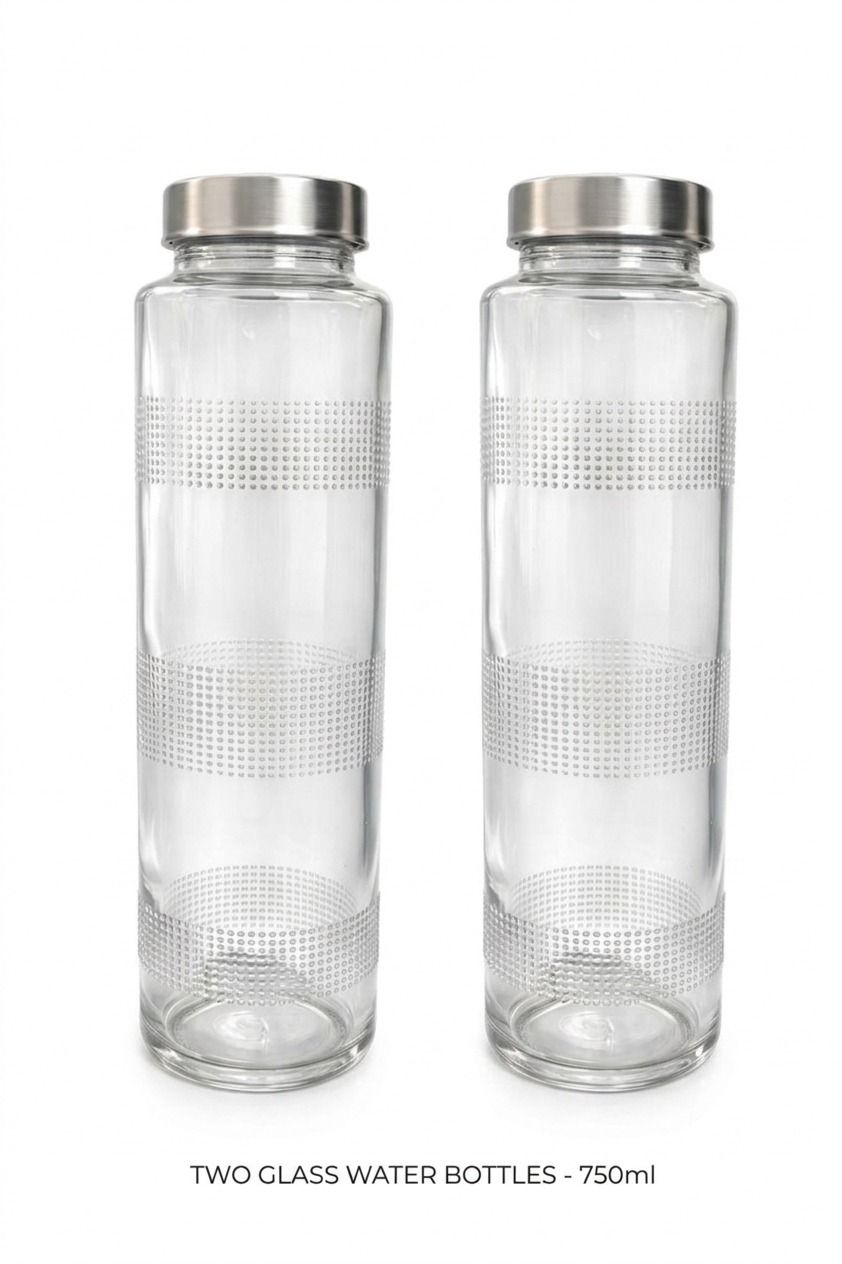 Glass Dotted Bottle 750ML SET OF 2