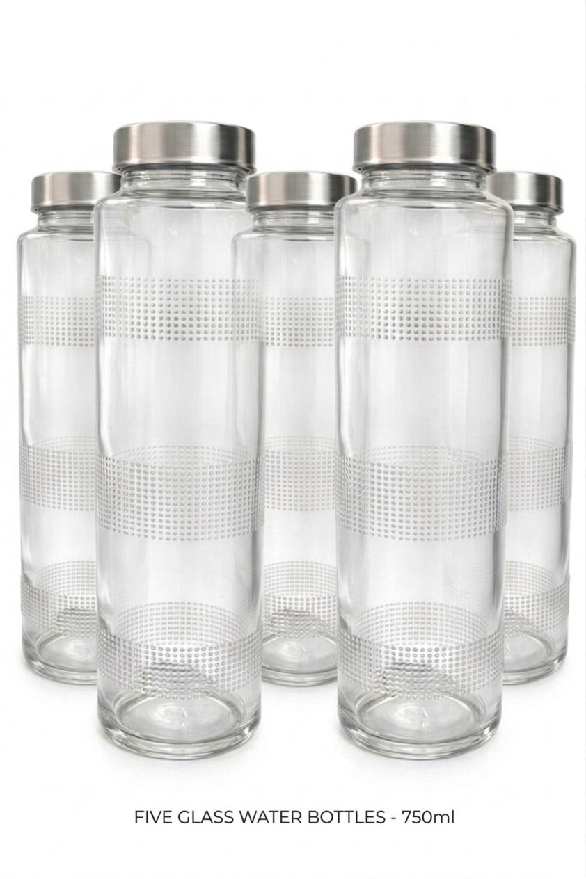 Glass Dotted Bottle Set Of 5 750ML 