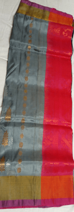 PKS-07 Light Grey-pink soft silk saree