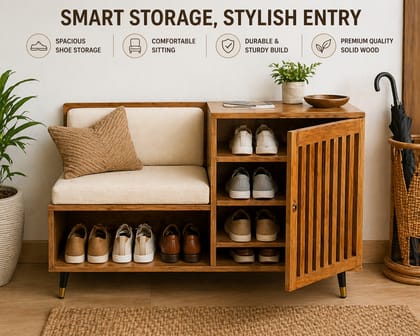Entryway Oasis Shoe Cabinet natural with Comfy Seat by Orchid Homez Entryway Oasis Shoe Cabinet natural with Comfy Seat by Orchid Homez