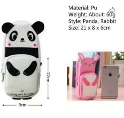 Human Panda Pencil Pouch – Cute Cartoon Zipper Case for Kids