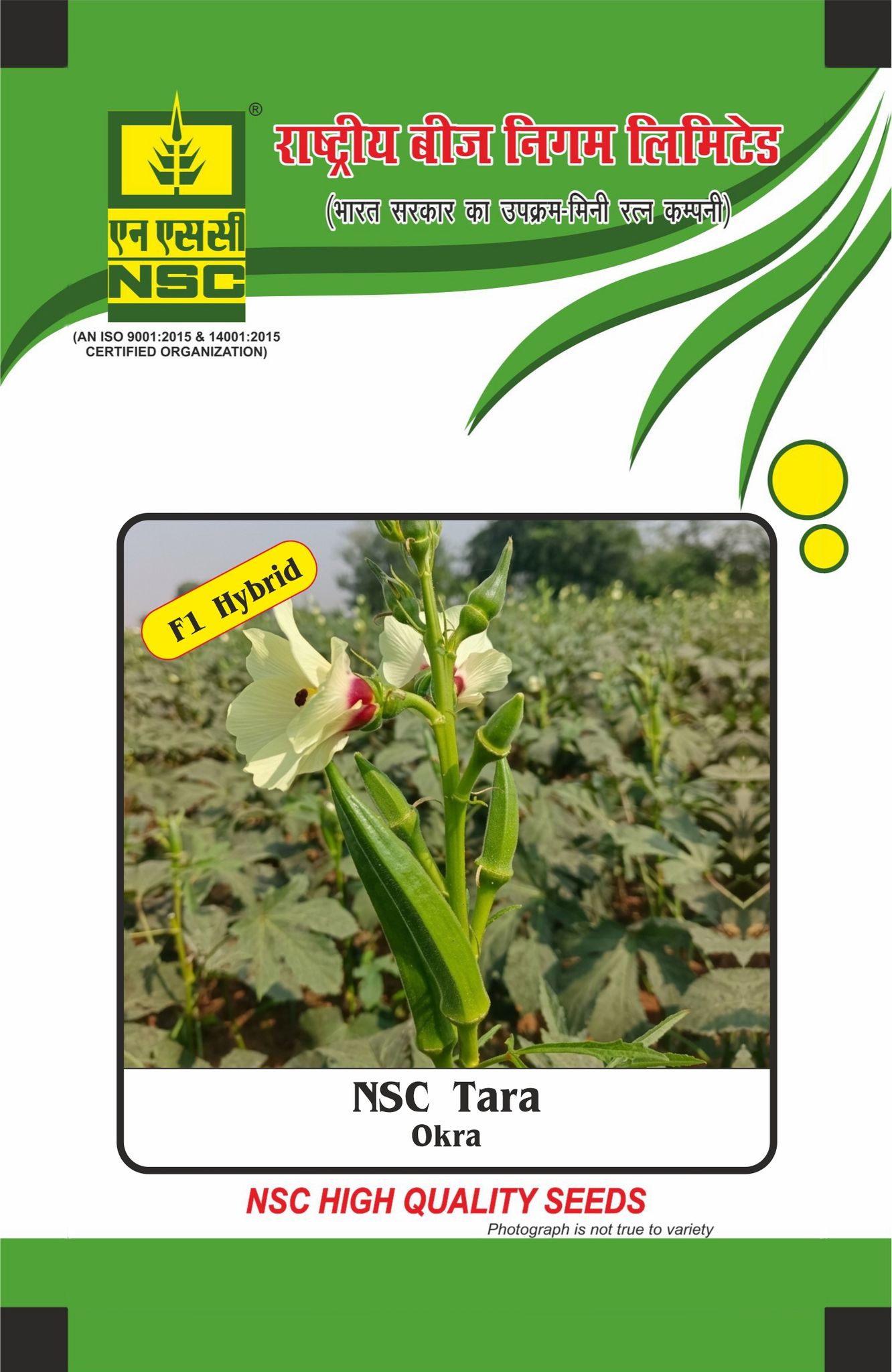 NSC Okra, Tara, 100 gram Hybrid Seed Pouch