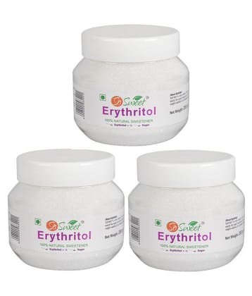 So Sweet Erythritol 100% Natural Sweetener 600gm for Diabetes - Sugar free (PO3) (200gm Each)
