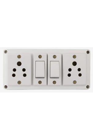 Universal Plastics Extension Board with 2 Sockets and 2 Switches
