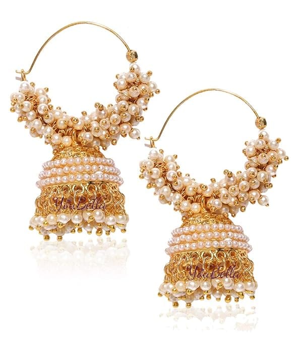 Fashion Jewellery Gold Plated Pearl Jhumka/Jhumki Earings for Women Traditional Earrings for Girls