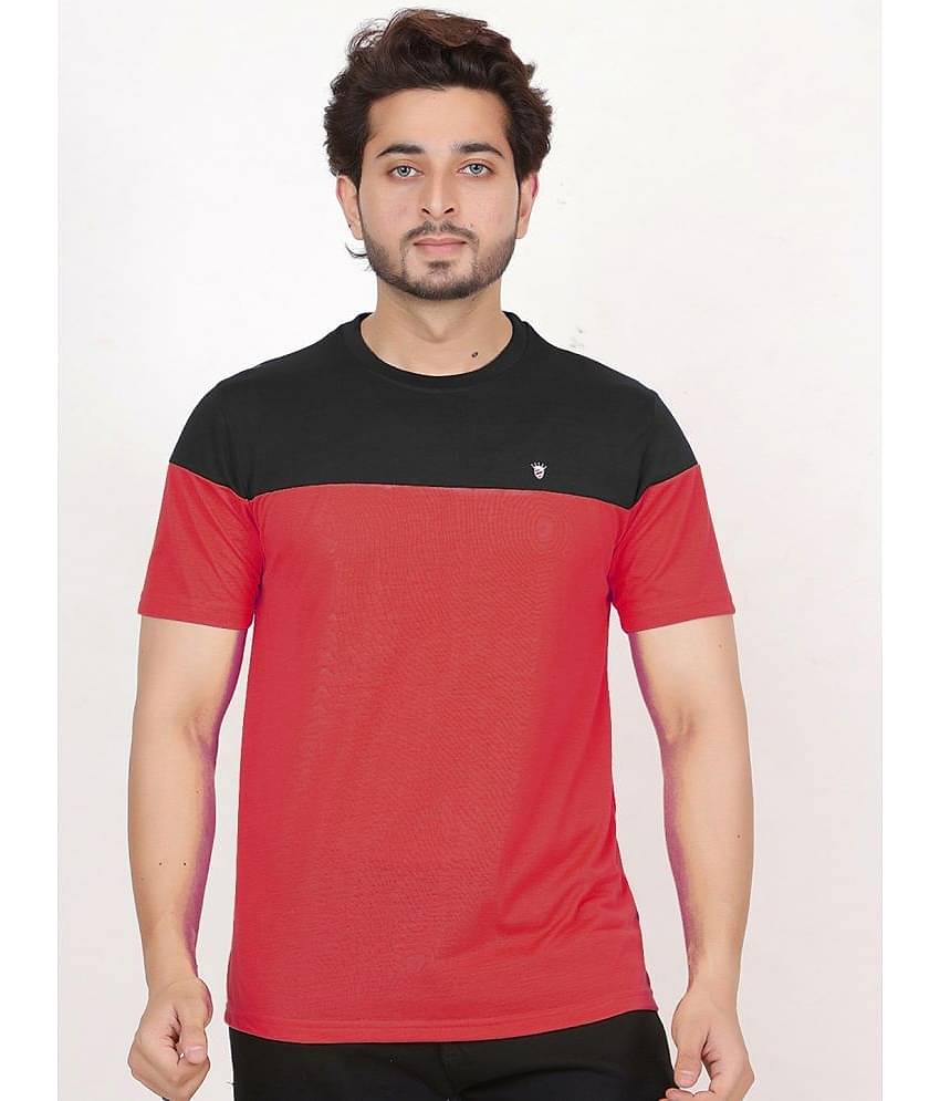 RELANE Pack of 1 Cotton Blend Regular Fit Men's T-Shirt ( Maroon )