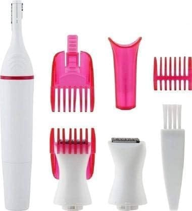 5 in 1 Sweet Trimmer, Battery Operated Beauty Safety Hair Remover Upper, Lip, Chin, Eyebrow, Bikini Trimmer, Underarm, Face for Women