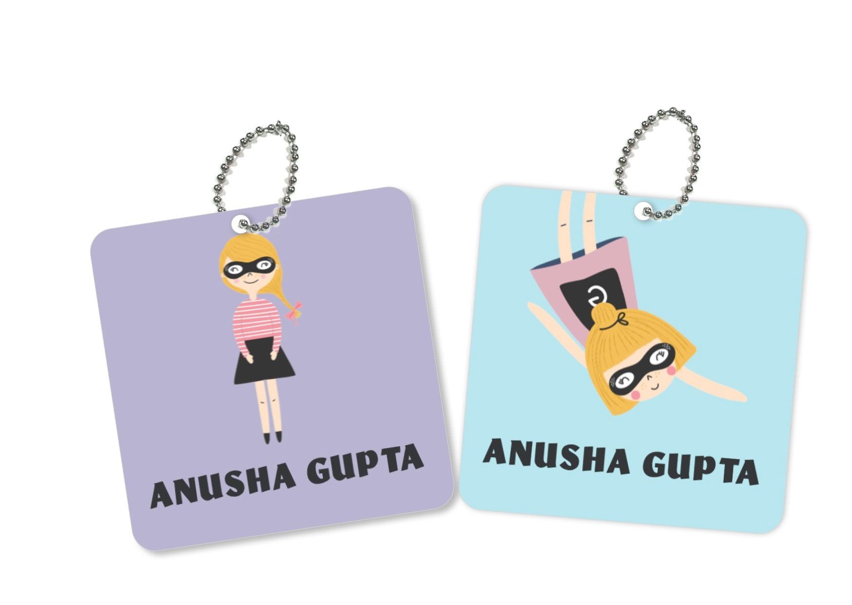 Bag Tags - Power Girls-2 / Square