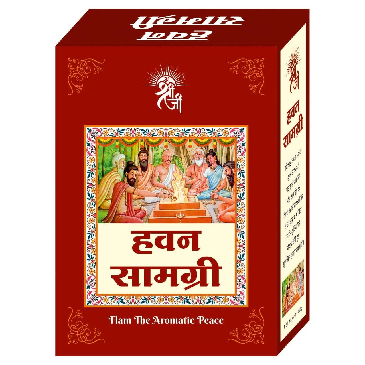 Shri ShriJi Premium Havan Samagri - Pack of 3 (250g each) | Traditional Aromatic Ritual Blend for Pooja, Hawan & Vedic Rituals | Pure & Natural Herbal Ingredients