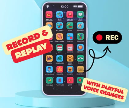  EduPhone Educational Type-C Rechargeable Musical Toy 28 Functions, Alphabet, Numbers, Varnmala, Animal Sounds, Nursery Rhymes in English & Hindi for Age 2 Years to 10 Years