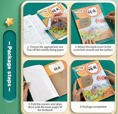 30 Pcs Transparent Self-Adhesive Book Cover – Waterproof School Book Protection Film (3 Sizes, 10 Each)