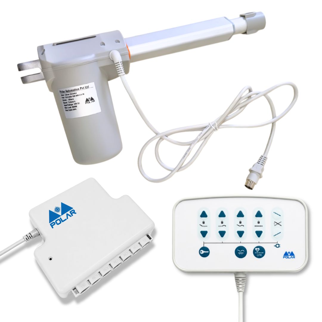 Advanced 5 Function Hospital Bed Actuator System with Nurse Panel (Stroke 150 mm | Load 4000 N | Speed 8 mm/s (CPR Compatible)))