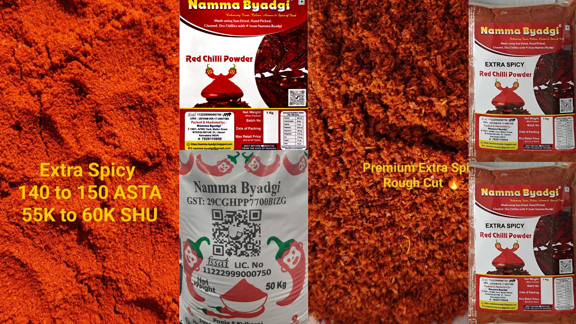 🌶️ Namma Byadgi Extra Spicy Red Chilli Powder – 1 KG  High Pungency | Rich Colour | No Salt | Bold Flavour