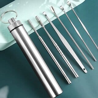 SS PAKING Stainless Steel Ear Cleaning Kit - Comprehensive Earwax Removal Tools for Safe and Hygienic Ear Care, Perfect for Families, Pets, and All Ages