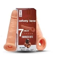 infinity love 8 Inch Dragon Condom Reusable Chocolate Flavour, Intense Sensation Realistic Skin Feel & Safe Protection Comfortable pack of 1 pcs