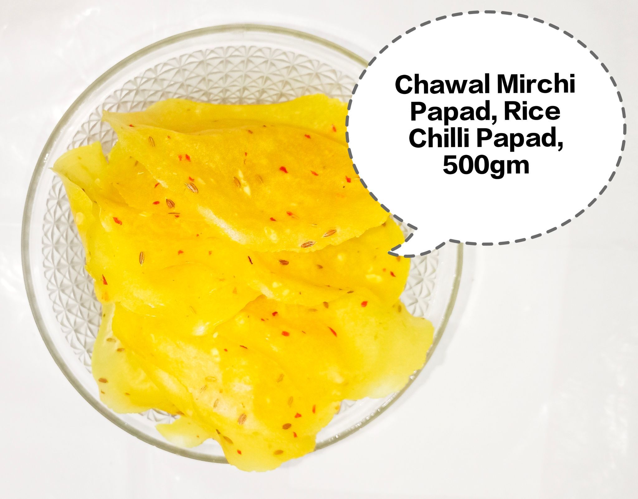 Chawal Mirchi Papad, Rice Chilli Papad, Spicy Rice Papad, Mirchi Papad, Chilli Rice Fry Papad 500gm