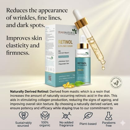 Elegantra 0.5% Natural Retinol Face Serum – Advanced Anti-Aging face serum 30ml pack of 1 for  Skin Renewing