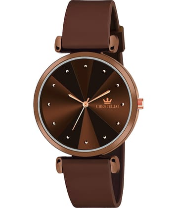Crestello - Brown Silicon Analog Womens Watch
