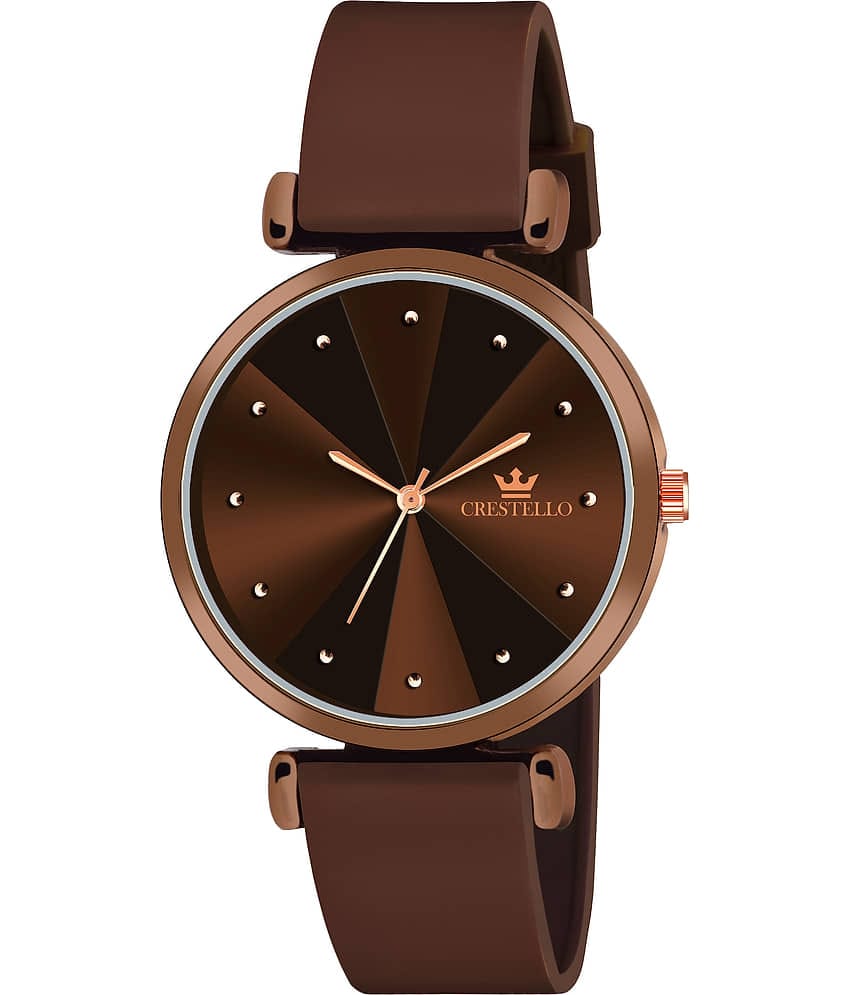 Crestello - Brown Silicon Analog Womens Watch