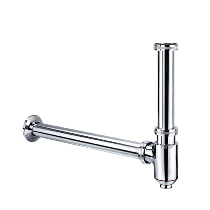 12 inch Wipro Brass Silver Bottle Trap with Flange 12 inch Wipro Brass Silver Bottle Trap with Flange