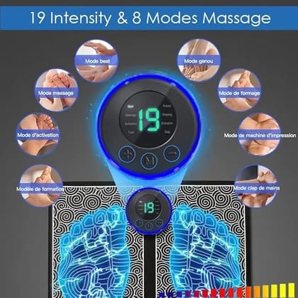 Foot Massager Pain Relief Wireless Electric EMS Massage Machine,Rechargeable Portable Folding Automatic with 8 Mode19 Intensity for Legs,Body,Hand Therapy New Model-2026 & Body Massager