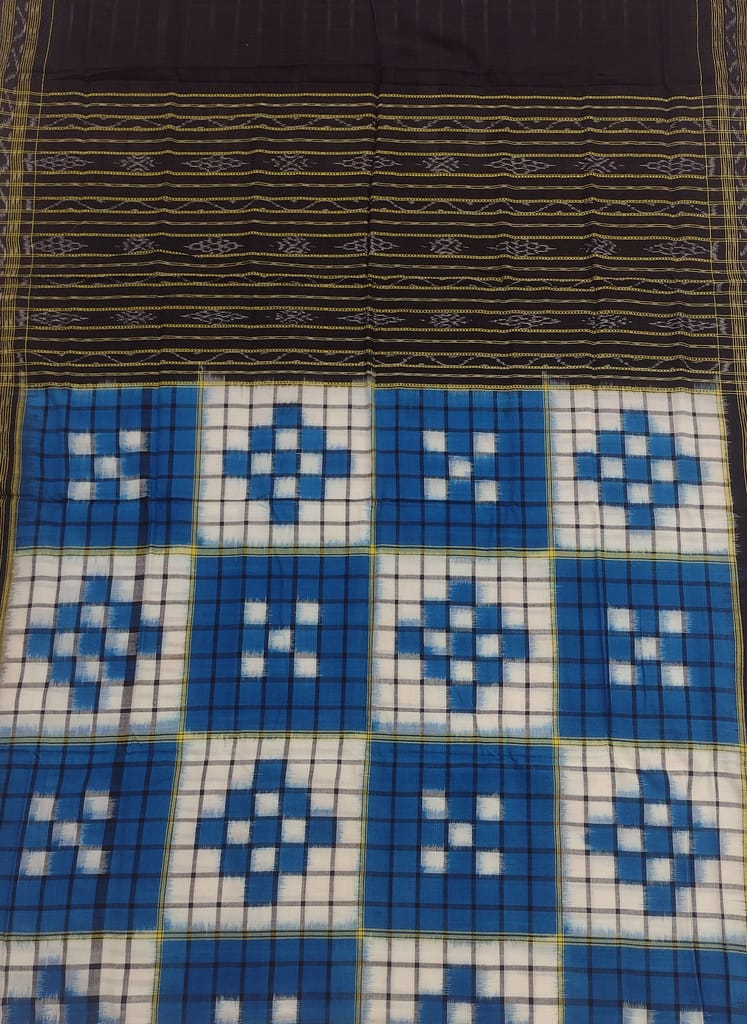 Blue Pasapali Sambalpuri Handloom Cotton Dupatta 
