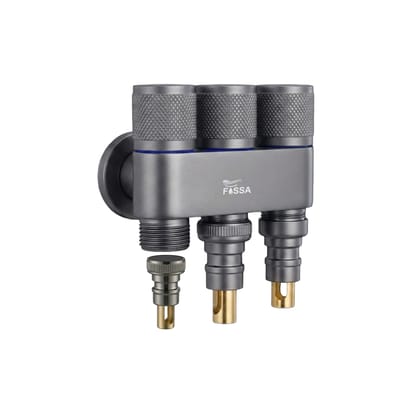 Galaxy 3 Way Grey Stainless Steel Laundry Angle Valve With Nozzle Galaxy 3 Way Grey Stainless Steel Laundry Angle Valve With Nozzle