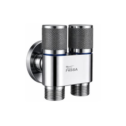 2 Way Galaxy Silver SS Washing Machine Angle Valve Without Nozzle 2 Way Galaxy Silver SS Washing Machine Angle Valve Without Nozzle