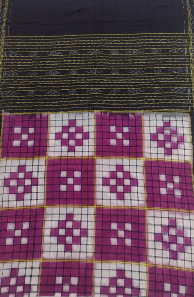 Magenta Pasapali Sambalpuri Handloom Cotton Dupatta