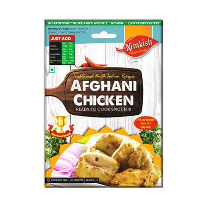 Nimkish Afghani Chicken Ready to Cook Spice Mix | 60g | Onion Ginger Garlic Already in Mix | Himalayan Recipe