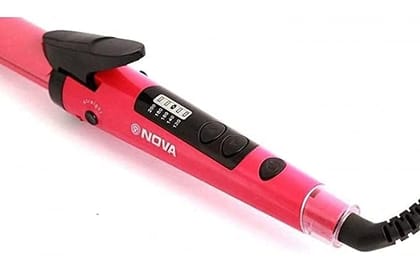 New Nova NHC-8890 3 in 1 Hair Straightener and Curler (Pink)(Straightener & curler for women & men)