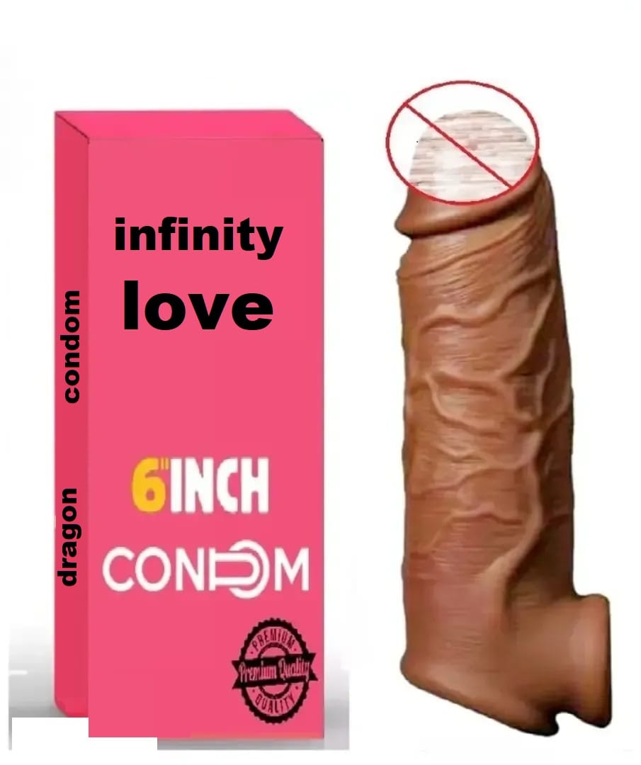 INFINITY LOVE 6 Inch Dragon Condom Reusable Chocolate Flavour, Intense Sensation Realistic Skin Feel & Safe Protection Comfortable Fit (1 Pc) Set