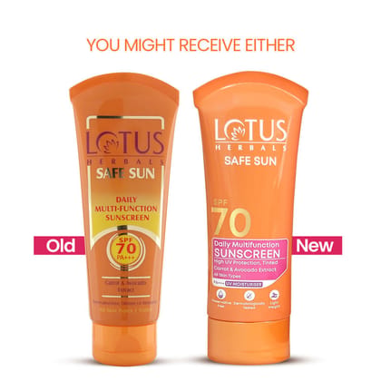 Lotus Herbals Safe Sun Daily Multi-Function Sunscreen SPF 70 PA+++ (60gm)