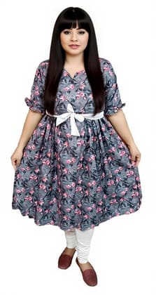 Women's Cotton Polyester Kurta | Side Pleated Kurti | Dress |