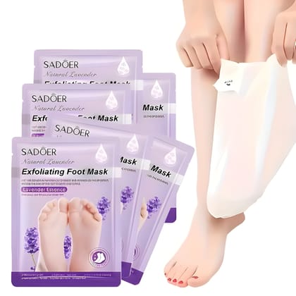 Deep Moisturizing Foot Hydration Socks with Lavender | Exfoliating Foot Peel Mask for Cracked Heels & Dead Skin Removal | At-Home Pedicure Socks for Soft & Smooth Baby Feet