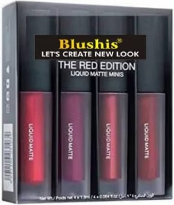 BLUSHIS Long Lasting Multicolor Matte Lipstick (Pack of 4)
