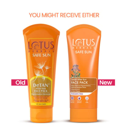 Lotus Herbals Safe Sun Detan After-Sun Face Pack (100g)