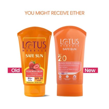 Lotus Herbals Safe Sun Sunscreen Cream PA+ SPF-20 Non Greasy (100g)