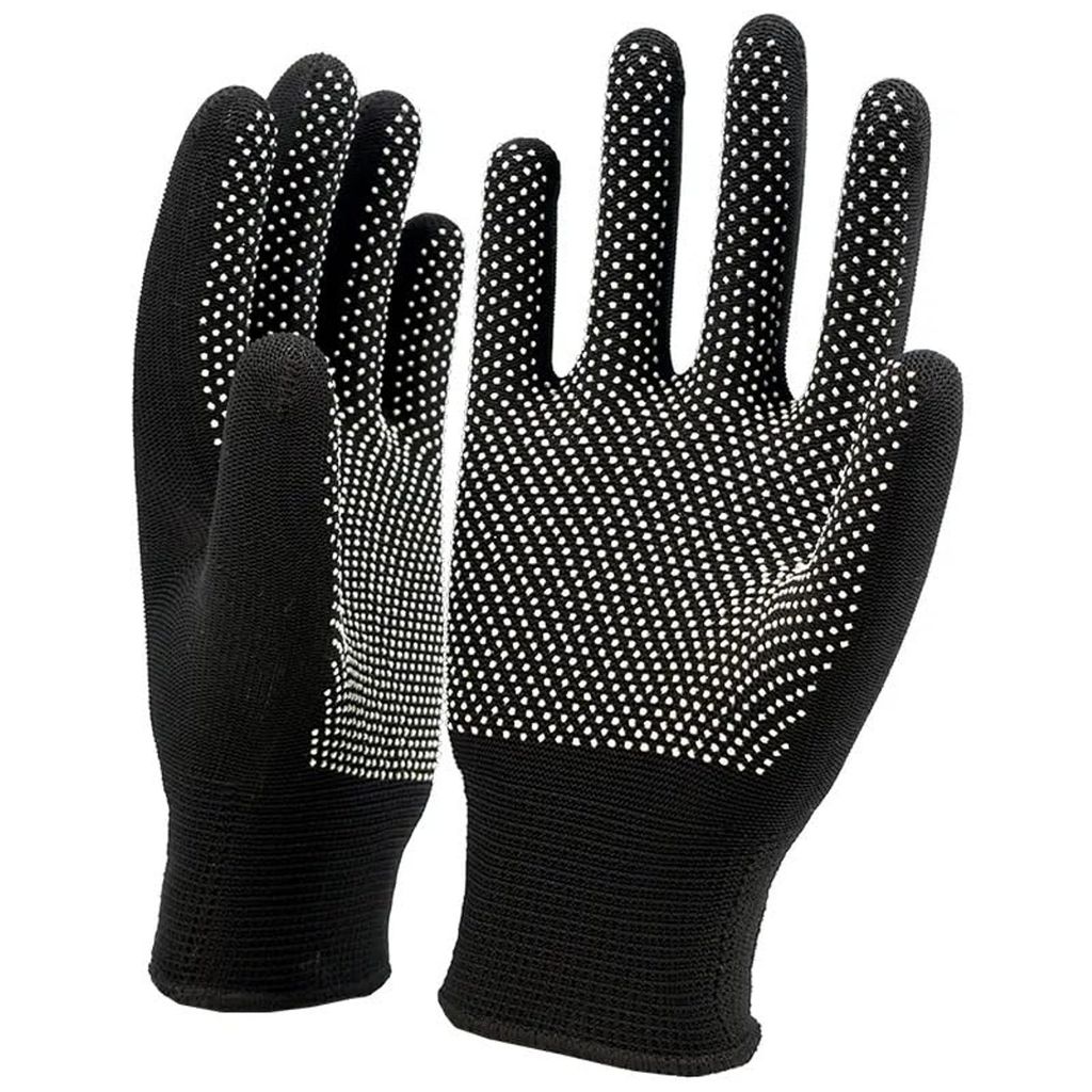 Sports DOTTED Cotton Gloves for Tennis Cricket Batting, Biking, one pair_ BLACK - Sports and Fitness Equipment | Buy online on ZillyBuy