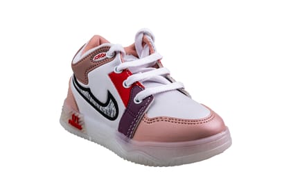 Rouba Children Peach Sports Shoe-Peach / 7
