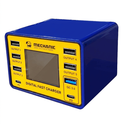 Mechanic Digital Fast Charger - 8 Ports, 45W, LCD Display, QC3.0, PD
